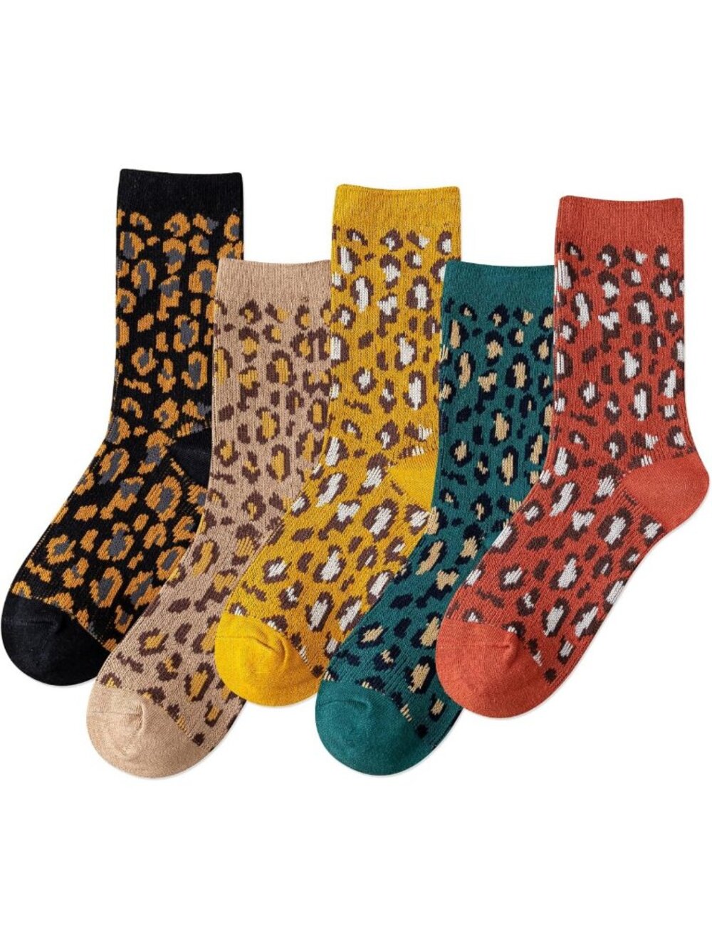 Cozy Vintage Crew Socks for Women - Soft Cotton, Cute Patterns, 3-5 Pairs Gift